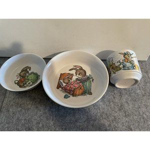 Oneida Vintage 1970's Peter Rabbit Bowl 3243, Snack Bowl 3258, Mug 4300 #645